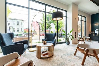 Community lounge with coffee station