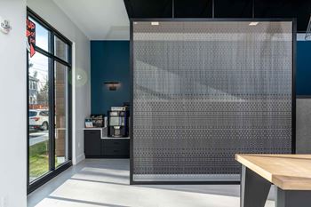 Community lounge with coffee station