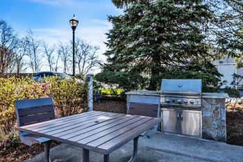 Poolside barbeque area