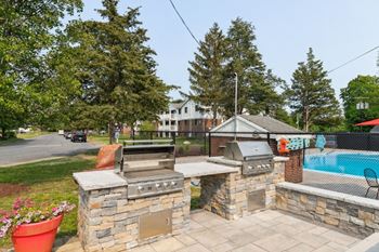 Grilling area near pool