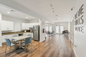 Community room with tables and chairs