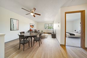 Edinboro apartment for rent - Dining and Living Room at Edinlake Apartments, Edinboro, PA