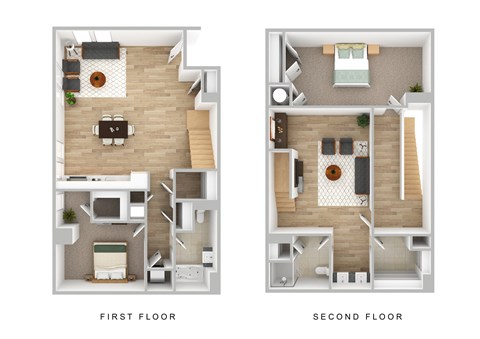Floor plan for 2 beds, 2 baths, 1852 sqft