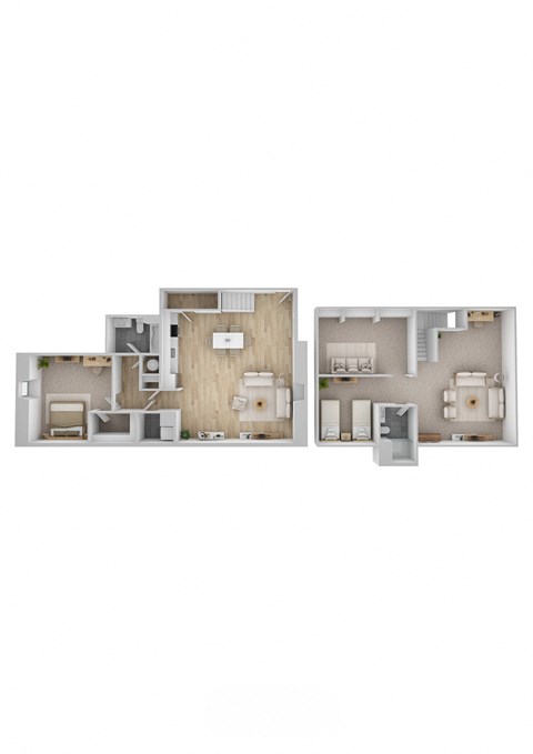 Floor plan for 2 beds, 2 baths, 1629 sqft