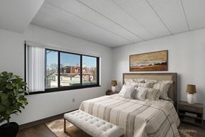 Pittsburgh apartment for rent - Bedroom Layout With Large Window, Highland Plaza Apartments, Pittsburgh, PA.