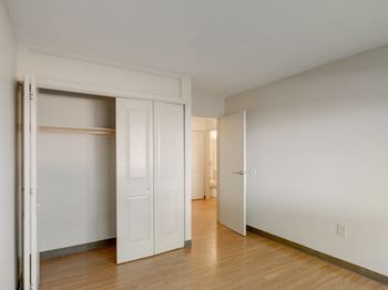 Hardwood flooring in bedroom