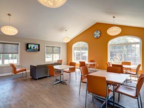 Mansfield apartment for rent - Community clubroom with TV at Mansfield Meadows Apartments in Mansfield, MA
