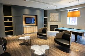 Haverhill apartment for rent - Community Clubroom with Pool Table and Sitting Area. at Haverhill Lofts, Haverhill, 01830