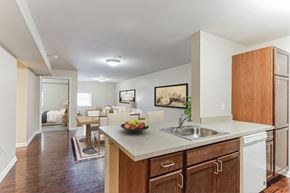 Schenectady apartment for rent - Kitchen and open floor plan at13 State Street, Schenectady NY