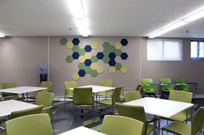 Worcester apartment for rent - Community Clubroom With Tables And Chairs at Stratton Hill Park Apartments in Worcester, MA.