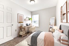 Watertown apartment for rent - Bedroom Layout With Large Window And Desk  at Summit Wood Apartments, New York, 13601