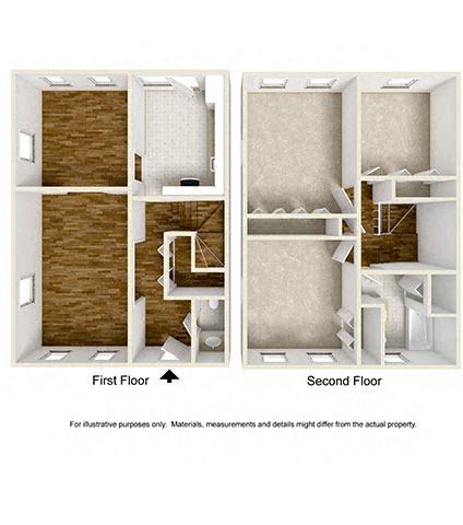 Floor plan for 3 beds, 1.5 baths, 1218 sqft