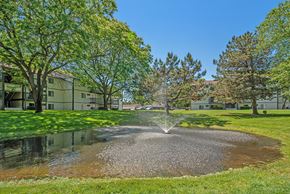 Wyoming apartment for rent - a fountain in the middle of a pond