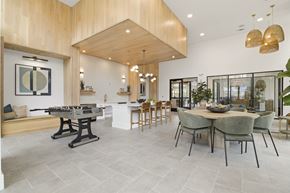 San Antonio apartment for rent - A modern dining room with a large table and chairs.