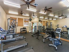 Flagstaff apartment for rent - A gym with treadmills, exercise bikes, and other equipment.