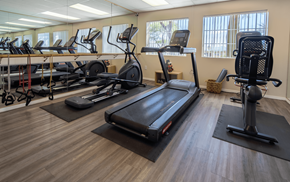 Oro Valley apartment for rent - A gym with treadmills, elliptical machines, and a stationary bike.