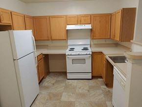 Waldorf apartment for rent - a kitchen with a stove refrigerator and sink