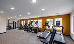 Hartford townhouse for rent - A gym with treadmills and exercise equipment.
