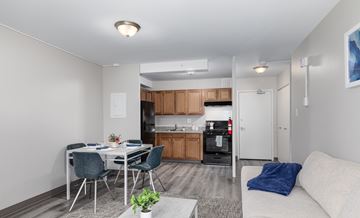 Washington apartment for rent - A kitchen with a dining table and chairs is visible.