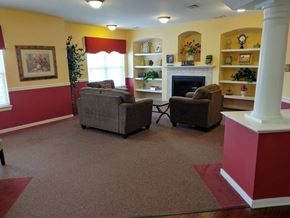 Waldorf apartment for rent - a living room filled with furniture and a fire place