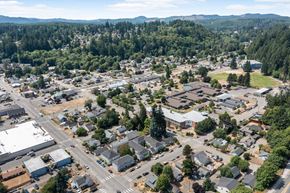 Shelton apartment for rent - arial view of a city with lots of houses and trees