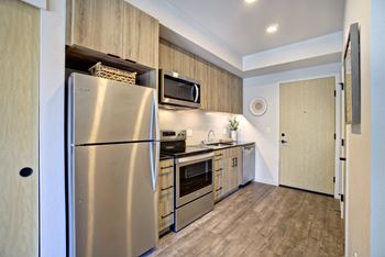White appliances in kitchen