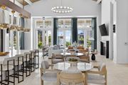 Santa Rosa Beach apartment for rent - A modern dining room with a large table and chairs at Saltaire Apartment Homes in Santa Rosa Beach, FL