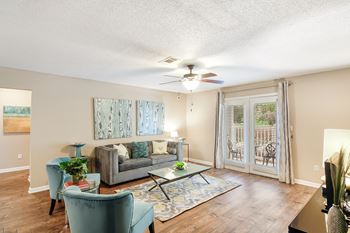 Hardwood floors in living room
