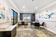 Starkville apartment for rent - a dining room with a table and chairs and a large window at Crossgates Apartment Homes, Mississippi 39759