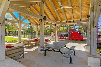 Outdoor lounge and picnic tables
