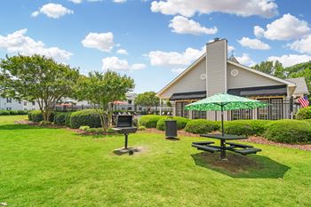 Grill and picnic table