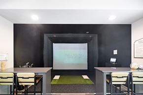 Oxford apartment for rent - Conference room with a table and chairs and a projector screen at Faulkner Flats Apartment Homes, Mississippi