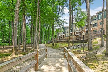Walking path and bike trail and bridge