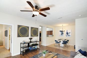 Hardwood floors in living room