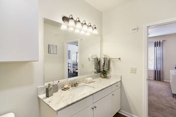 Granite countertops in bathroom