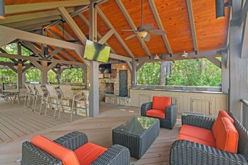 Fireplace lounge area