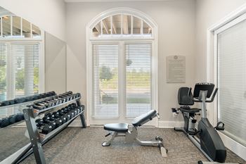 Gym with exercise equipment