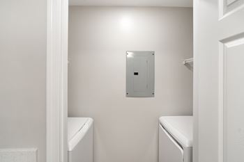 A white laundry room 