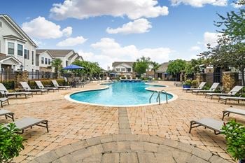 Relaxing swimming pool with sundeck