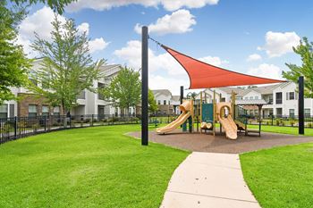 Playground with slide and swings