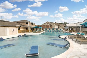 Pool and outdoor lounge amenity at parkwest apartment homes in hattiesburg mississippi