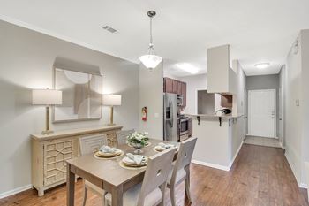 Hardwood flooring in dining room