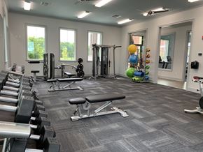 Shreveport apartment for rent - Fitness Center with Weights at Canebrake Apartment Homes, Shreveport, Louisiana, 71115