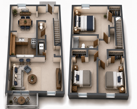 Floor plan for 3 beds, 1.5 baths, 1330 sqft