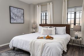 Chicago apartment for rent - Spacious Bedroom With Comfortable Bed at Park Heights by the Lake Apartments, Chicago, IL, 60649
