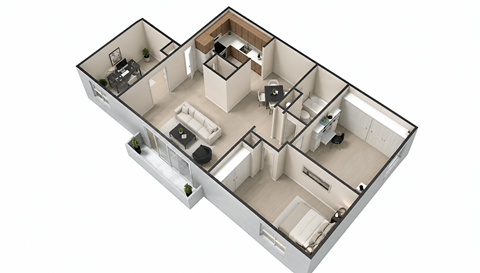 Floor plan for 3 beds, 1 bath, 1006 sqft