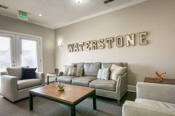 Indianapolis apartment for rent - a living room with couches and a coffee table