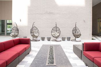 Lounge area with swings