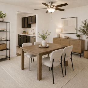Indianapolis townhouse for rent - A dining room with a table and chairs.