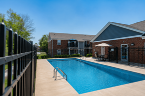 Westfield townhouse for rent - A swimming pool surrounded by a black fence.